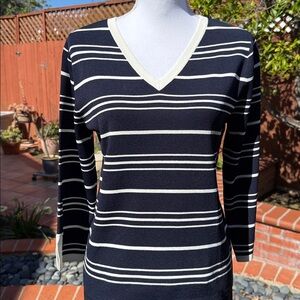 Pendleton Navy and Cream Striped Tee